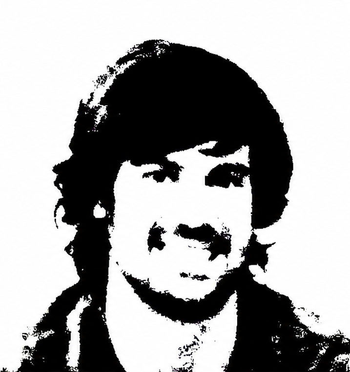 Kermanen zuri-beltzeko erretratu grafikoa